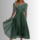 Elegant Women's Lace Dress in Blue - View 4 | Bellmere
