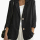 Women's casual blazer with notched lapels and two buttons