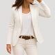 Women's fitted blazer with notched lapels and button front