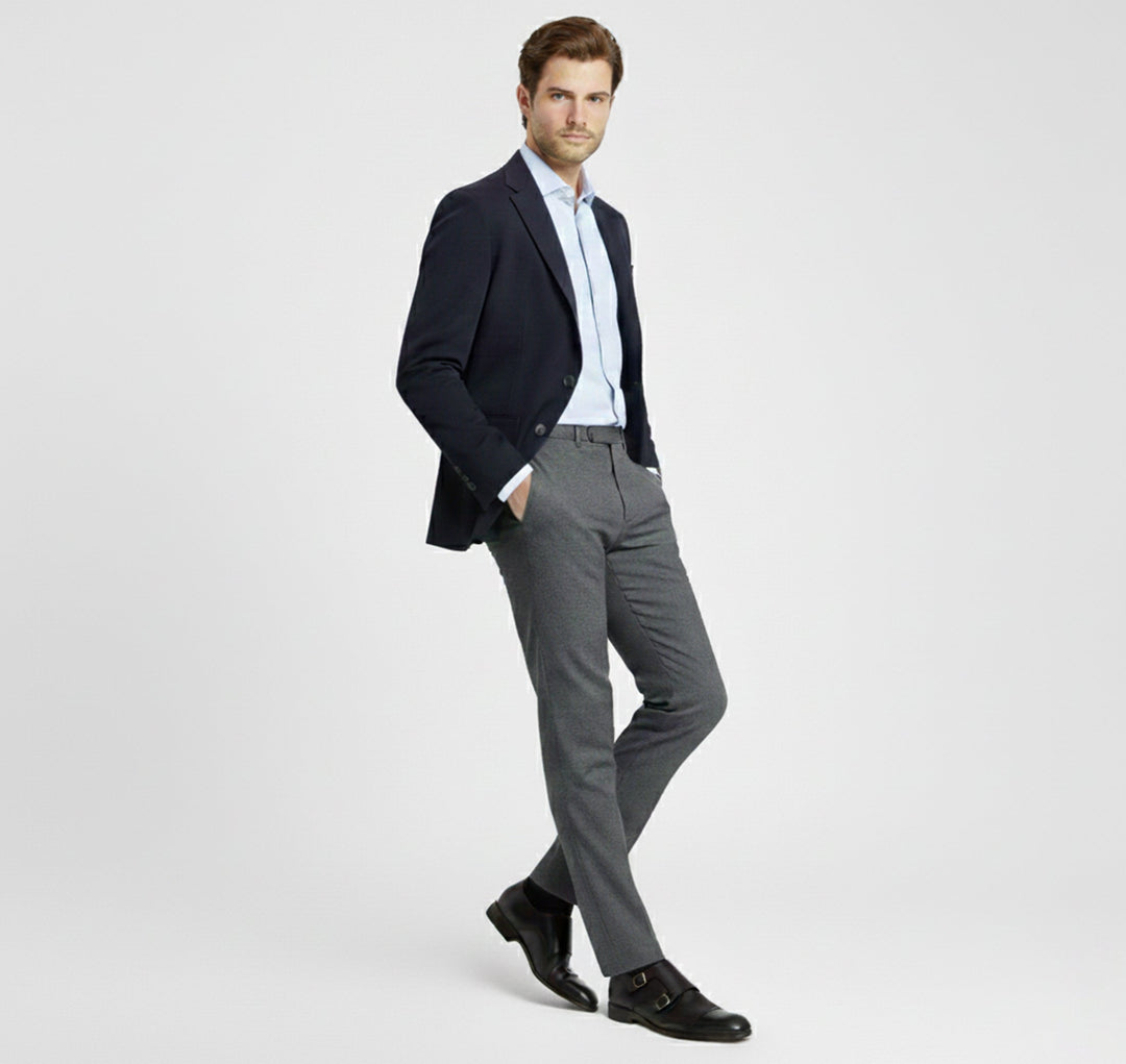 Men's double monk strap loafers with twin buckles and low heels