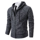 Men's textured zip cardigan with long sleeves, ribbed trims and hood