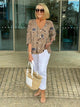 Women's Floral Blouse in Blue - View 2 | Bellmere