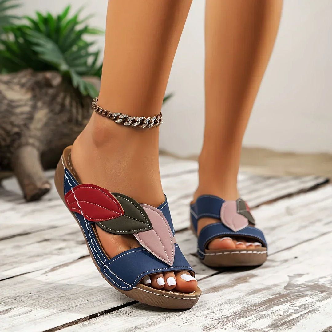 Ksenia | Women's Slip-On Wedge Sandals Open Toe Comfort
