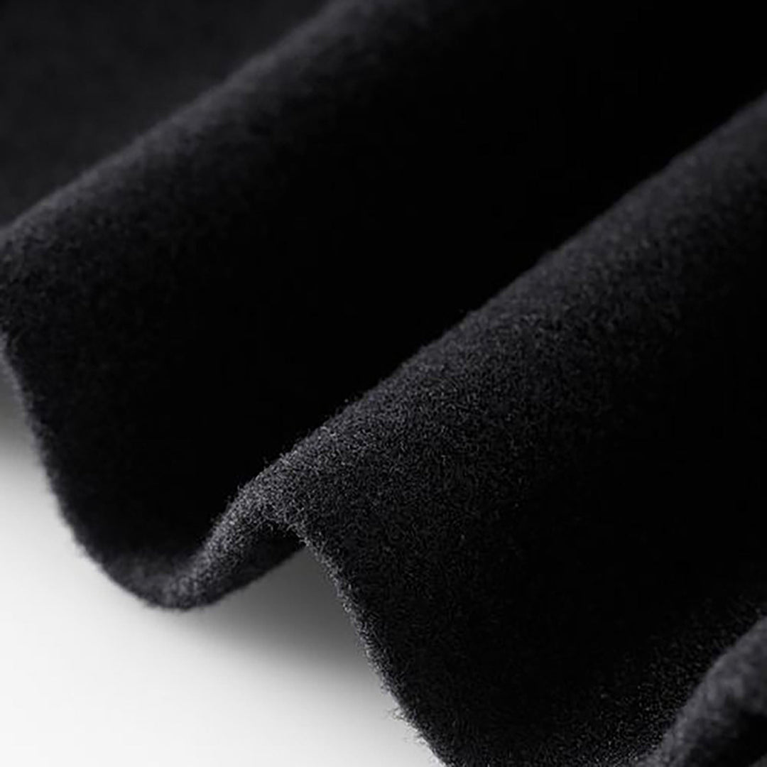 Women's long tailored coat with notched lapels and button front