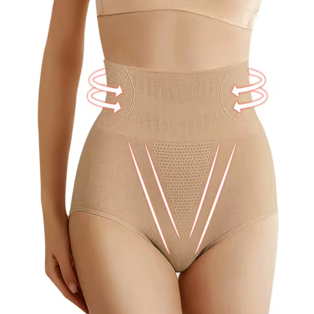 High-Waist Shaping Underwear Shapewear in Pink - View 2 | Bellmere