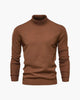 Plain knitted turtleneck sweater with long sleeves