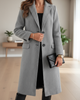 Women's Long Wool Coat in Gray | Bellmere