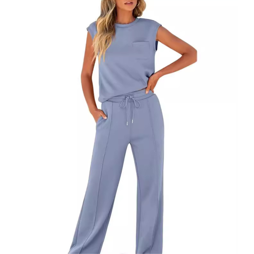 Women's Summer Lounge Co-Ord Set in Black - View 4 | Bellmere