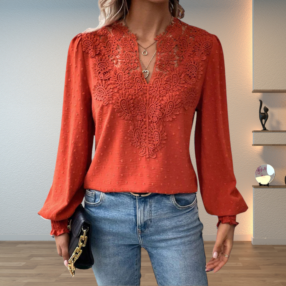 Lightweight Women's Blouse Sweater in Red | Bellmere