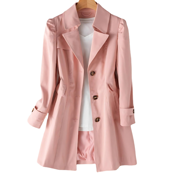 Women's double-breasted trench coat with flap pockets
