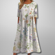 Relaxed Floral Midi Dress in Navy Blue (Almost Sold Out) - View 4 | Bellmere