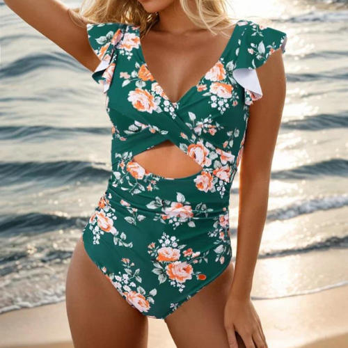 Flattering One-Piece Swimsuit Swimwear Sale in Orange (Almost Sold Out) - View 2 | Bellmere