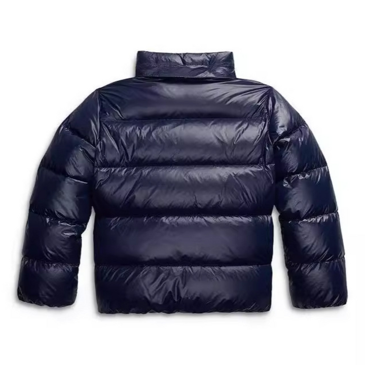 Women's black quilted hooded puffer jacket