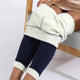 Women's fleece-lined ankle-length leggings with a high-rise waistband and close-fitting legs