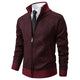 Textured zip cardigan with diamond pattern and ribbed trims