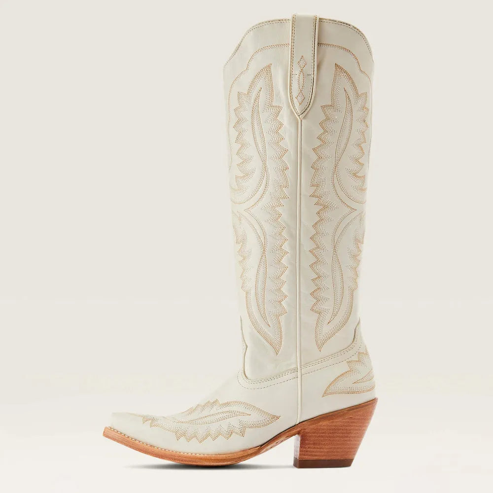 Women's knee-high embroidered western cowboy boots with pointed toes