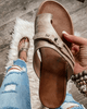 Sonya | Women's Flat Toe Loop Sandals Cushioned Footbed Summer Slides