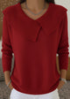 Women's wide lapel sweater with long sleeves