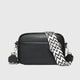 Leather Shoulder Bag with Adjustable Strap in Black | Bellmere