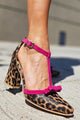 Women's Leopard Print Stiletto Sandals Sandaal in Khaki | Bellmere