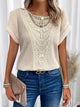Women's Round Neck Lace Top in Beige | Bellmere
