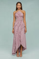 Women's Halter Neck Dress with Pleats - View 3 | Bellmere