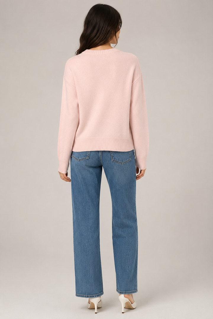 Women's short button-front cardigan with long sleeves and ribbed trims