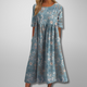 Relaxed Floral Midi Dress in Navy Blue (Almost Sold Out) - View 5 | Bellmere