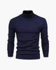 Plain knitted turtleneck sweater with long sleeves