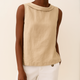 Sleeveless Roll Collar Top in Grey - View 3 | Bellmere