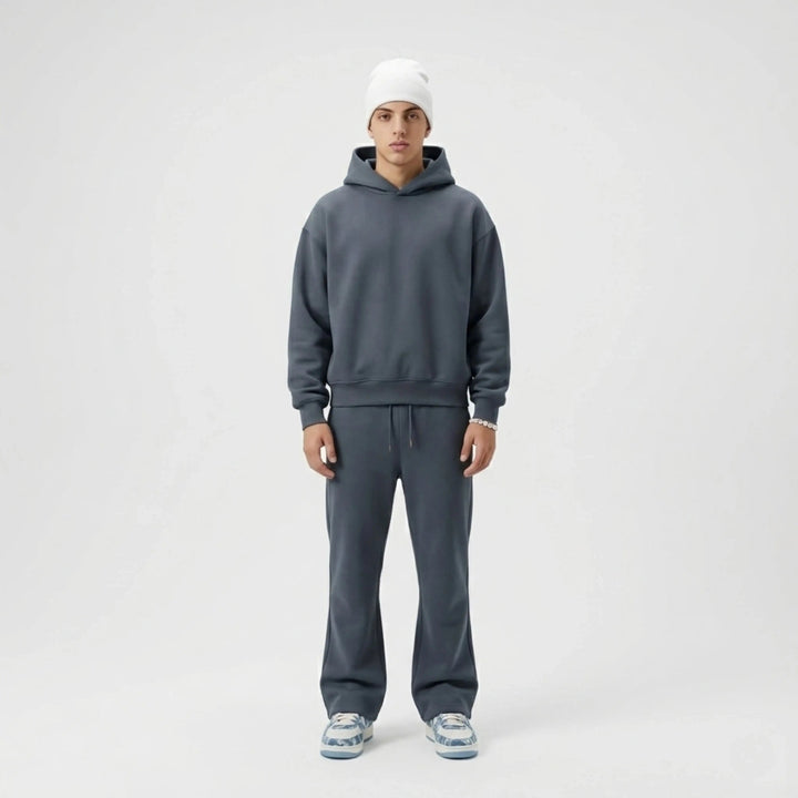 Matching hoodie and jogger set in a plain casual design