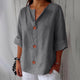 Oversized Button-Front Blouse for Women, Roll-Up Sleeves