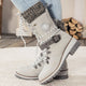 Women's lace-up snow boots with buckle strap and lug sole