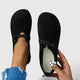 Women's slip-on loafers with rope straps and rounded toes