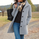 Classic Button-Front Coat in Pink - View 7 | Bellmere