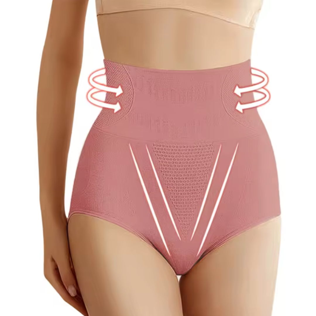 High-Waist Shaping Underwear Shapewear in Pink - View 4 | Bellmere