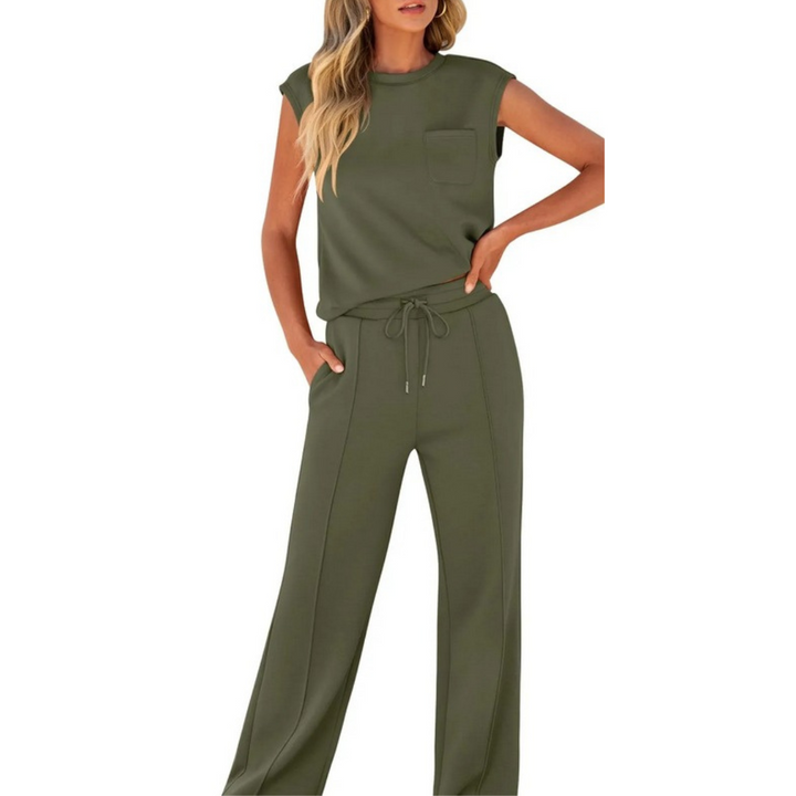 Women's Summer Lounge Co-Ord Set in Black - View 6 | Bellmere