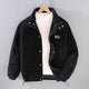 Corduroy puffer jacket with high collar, zip front and multiple pockets