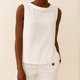 Sleeveless Roll Collar Top in Grey - View 6 | Bellmere