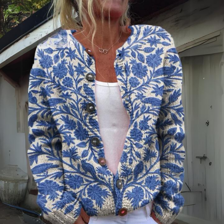 Women's long sleeve vest with textured 3D print