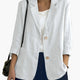 Women's casual blazer with notched lapels and two buttons