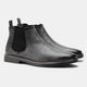 Men's Chelsea ankle boots with elastic side panels and pull tabs
