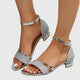 Savina | Women's Low Block Heel Ankle Strap Sandals Buckle
