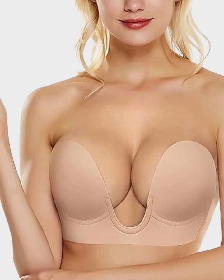 Push-Up Plunge Bra in Champagne - View 7 | Bellmere
