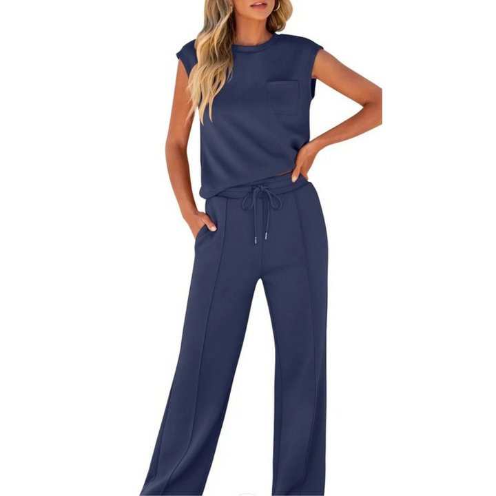 Women's Summer Lounge Co-Ord Set in Black - View 7 | Bellmere