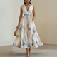 Flowy Sleeveless Summer Maxi Dress in Beige - View 2 | Bellmere