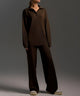 Women's coordinated knit sweater and trousers set