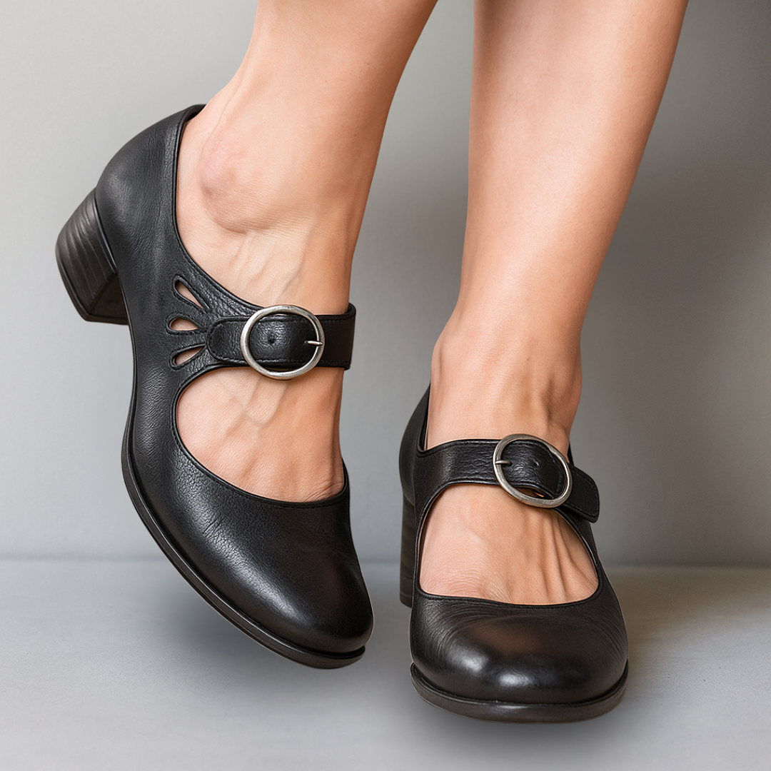 Vegan Leather Sandals in Black | Bellmere