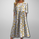 Relaxed Floral Midi Dress in Navy Blue (Almost Sold Out) - View 7 | Bellmere