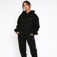 Women's hoodie and jogger tracksuit set with hood and pockets